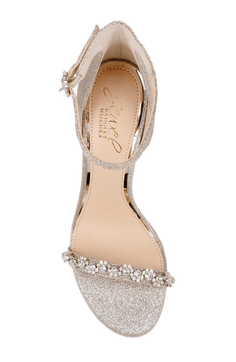 Badgley Mischka Alyssa Block Heel Sandals Light Gold | Women Block Heels