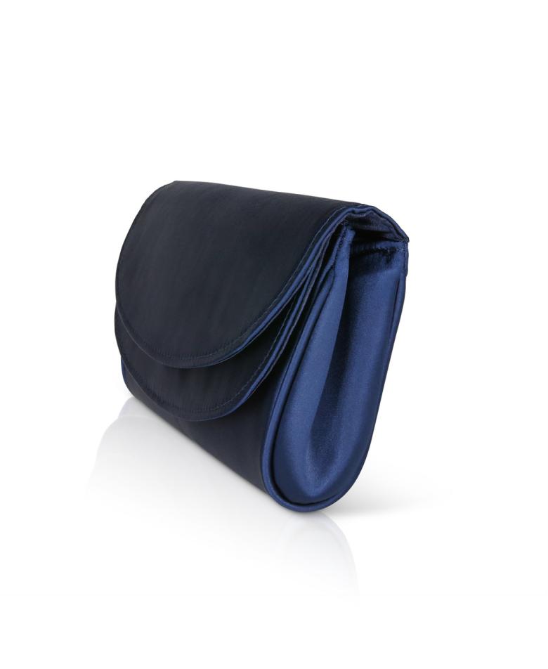 Badgley Mischka Amelia Double Flap Satin Clutch Black | Women Evening Bags