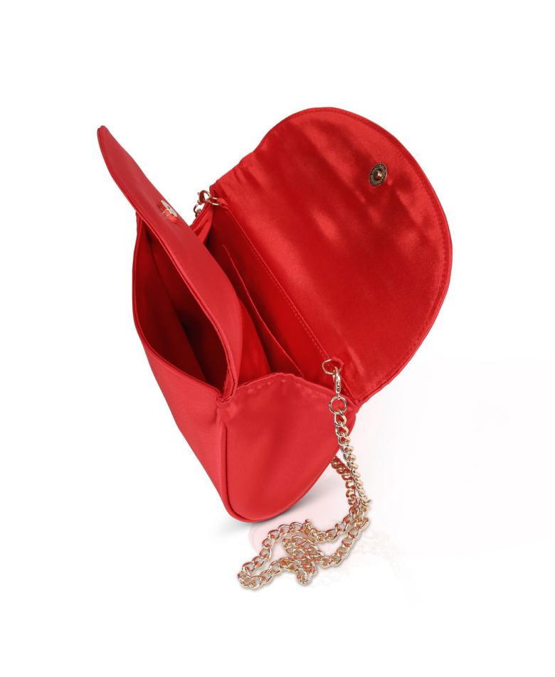 Badgley Mischka Amelia Double Flap Satin Clutch Black | Women Evening Bags