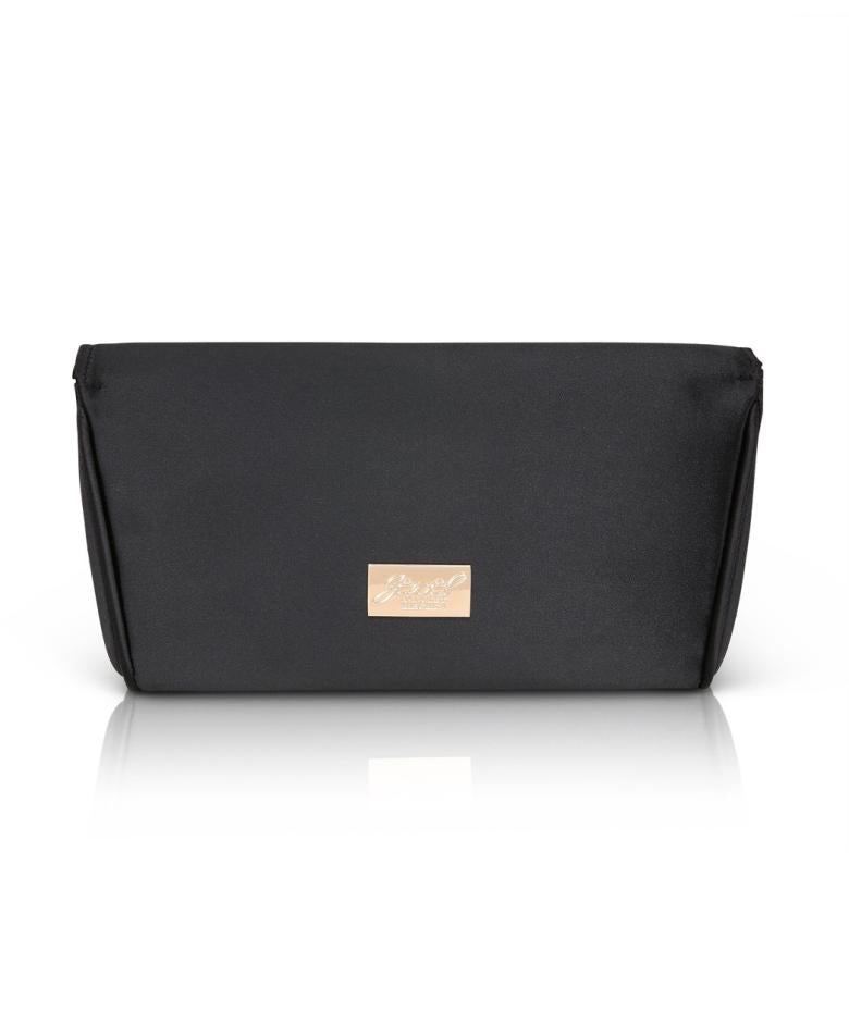 Badgley Mischka Amelia Double Flap Satin Clutch Black | Women Evening Bags