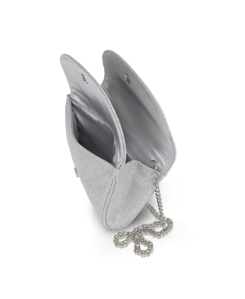 Badgley Mischka Amelia Double Flap Satin Clutch Black | Women Evening Bags