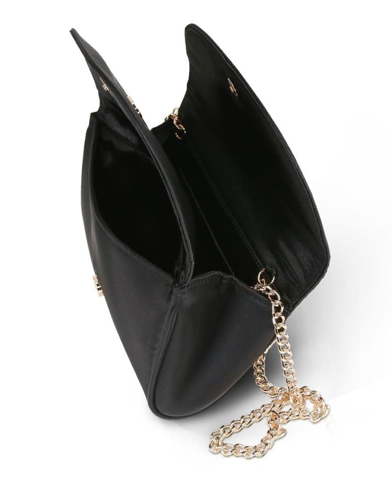 Badgley Mischka Amelia Double Flap Satin Clutch Black | Women Evening Bags