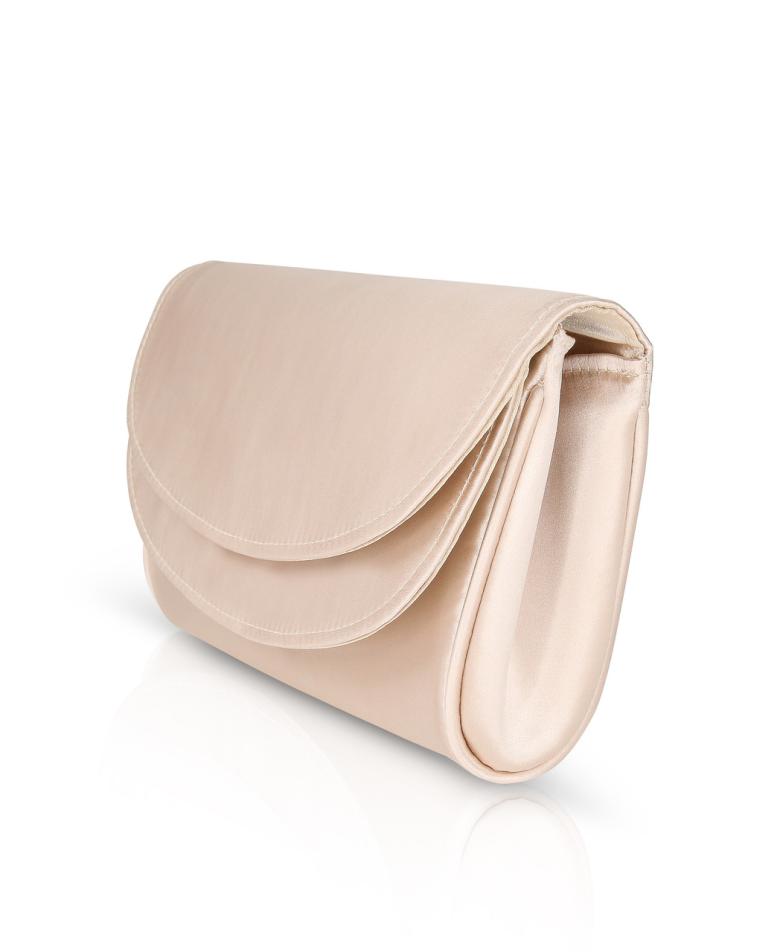 Badgley Mischka Amelia Double Flap Satin Clutch Black | Women Evening Bags