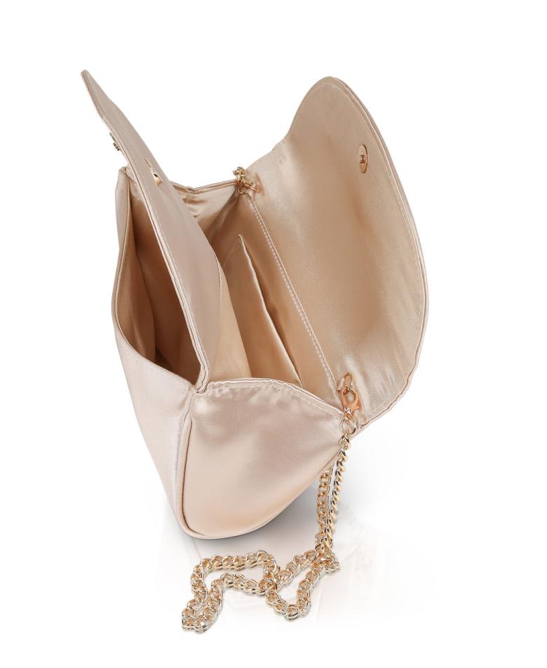 Badgley Mischka Amelia Double Flap Satin Clutch Black | Women Evening Bags