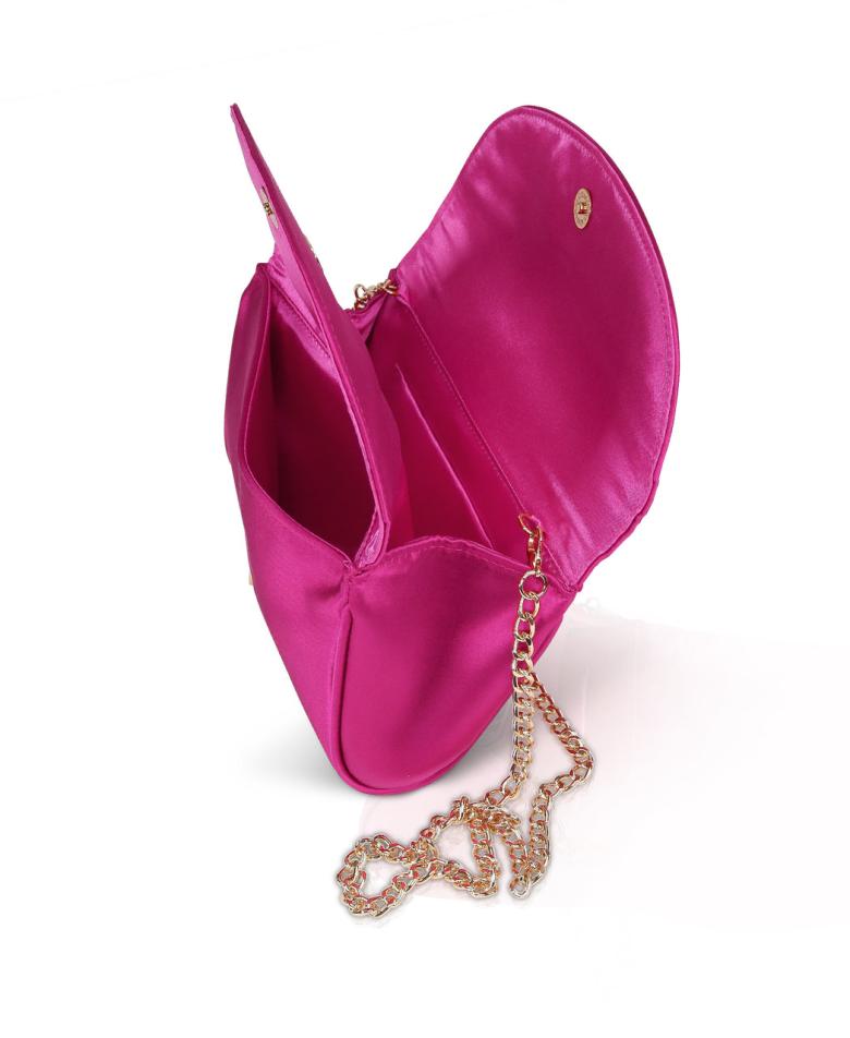 Badgley Mischka Amelia Double Flap Satin Clutch Black | Women Evening Bags