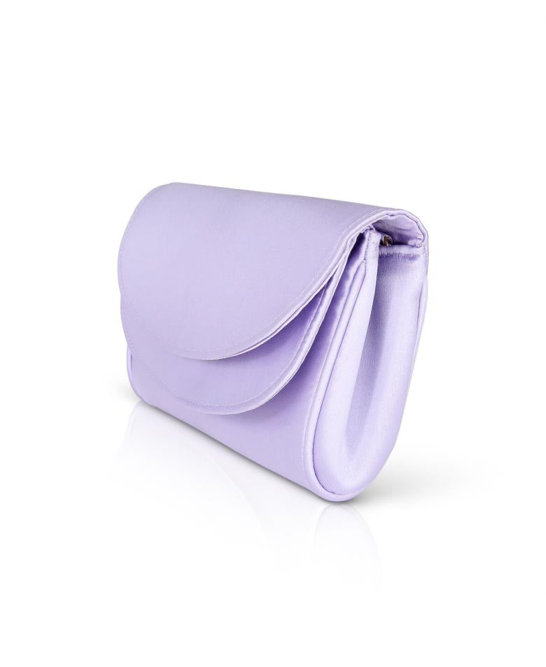 Badgley Mischka Amelia Double Flap Satin Clutch Black | Women Evening Bags