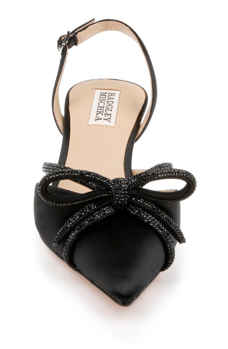Badgley Mischka Angelina Slingback Kitten Heels Black | Women Best Sellers