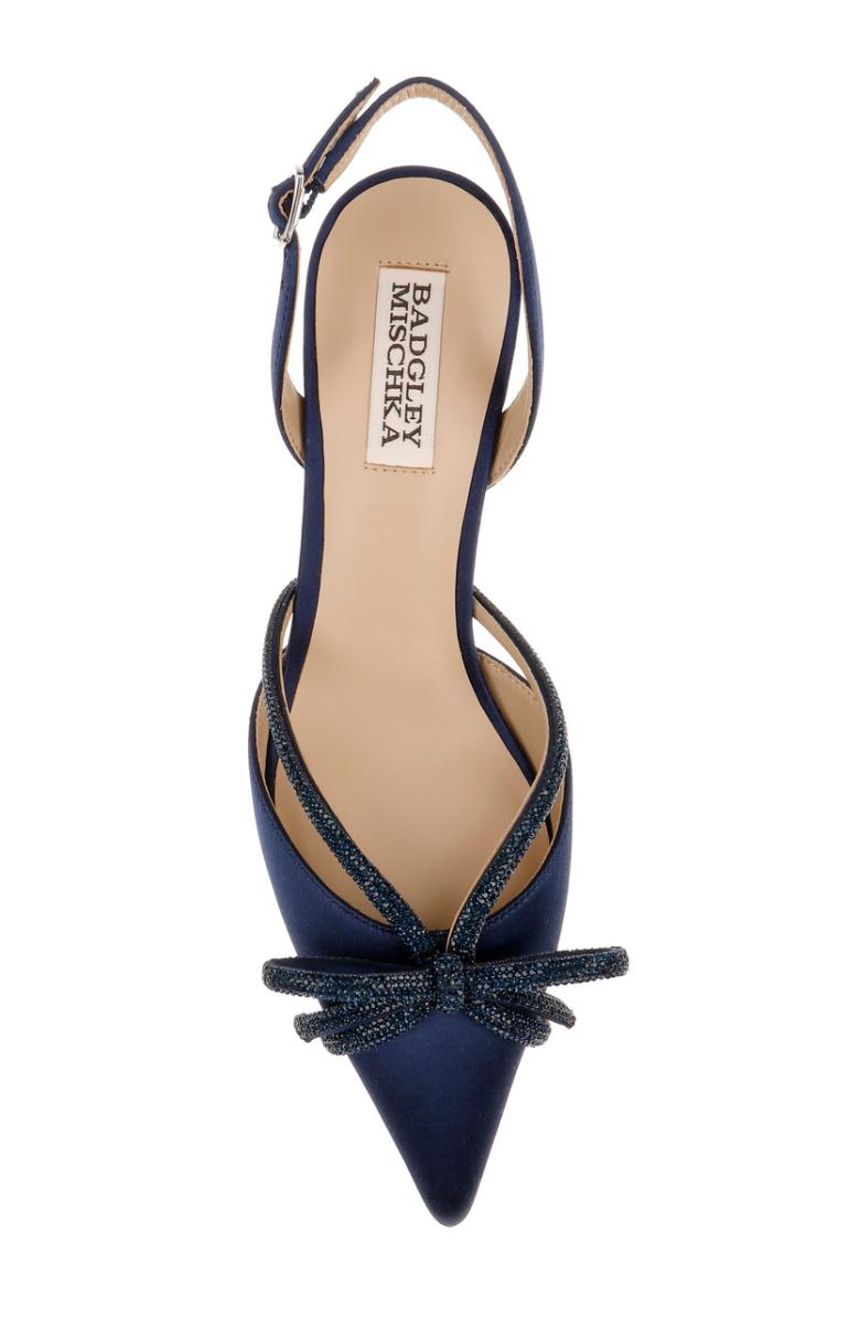 Badgley Mischka Angelina Slingback Kitten Heels Black | Women Best Sellers