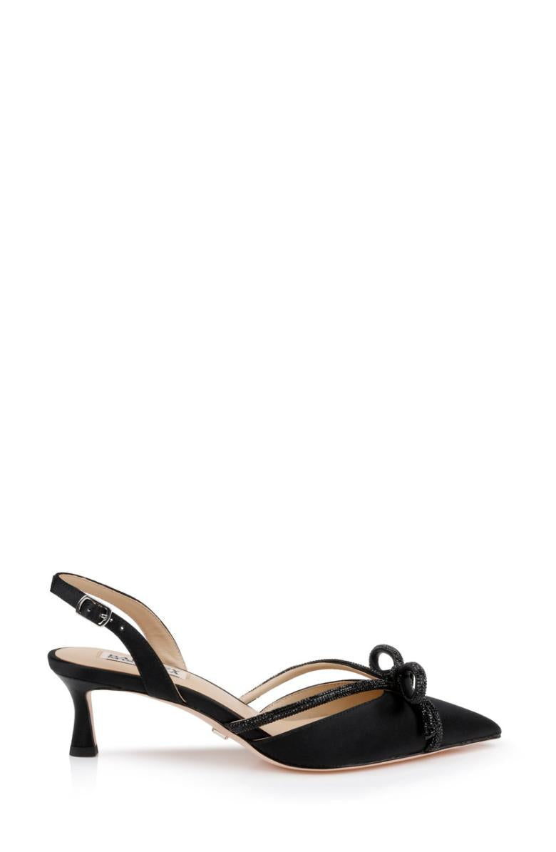 Badgley Mischka Angelina Slingback Kitten Heels Black | Women Best Sellers