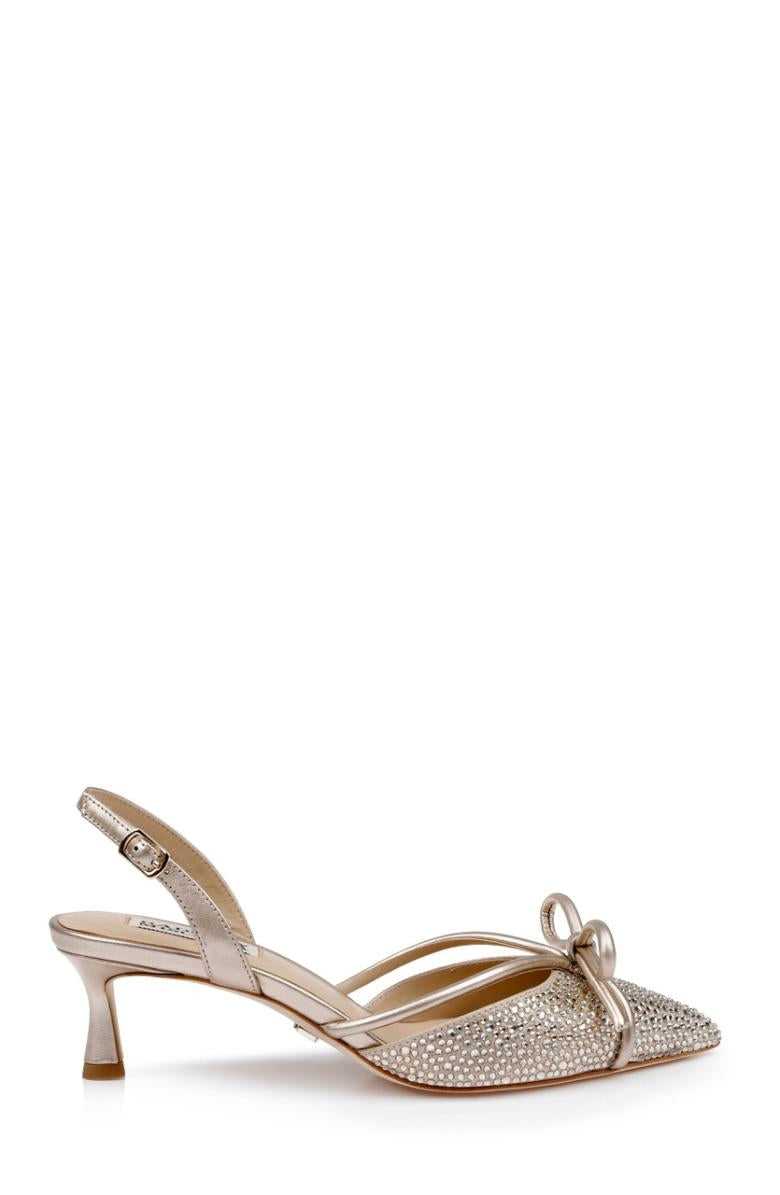 Badgley Mischka Angelina Slingback Kitten Heels Black | Women Best Sellers