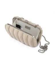 Badgley Mischka Aria Beaded Pearl Stripe Minaudière | Women Evening Bags