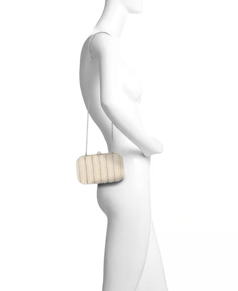 Badgley Mischka Aria Beaded Pearl Stripe Minaudière | Women Evening Bags