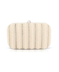 Badgley Mischka Aria Beaded Pearl Stripe Minaudière | Women Evening Bags