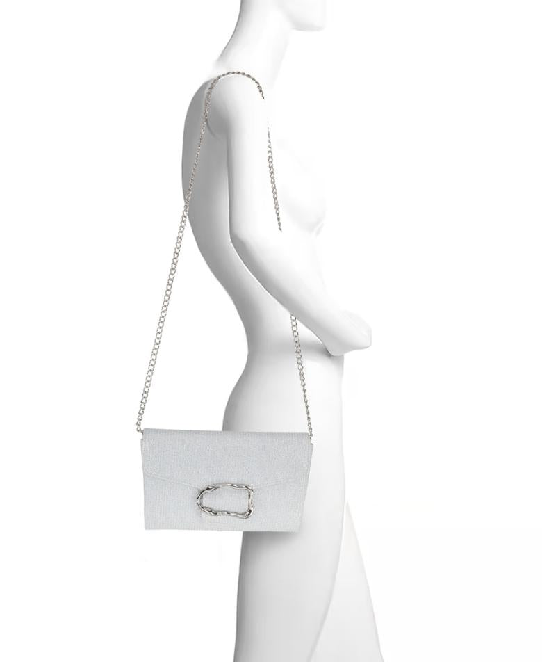 Badgley Mischka Aubrey Satin Envelope With Organic Shape Buckle Hot Pink | Women Evening Bags