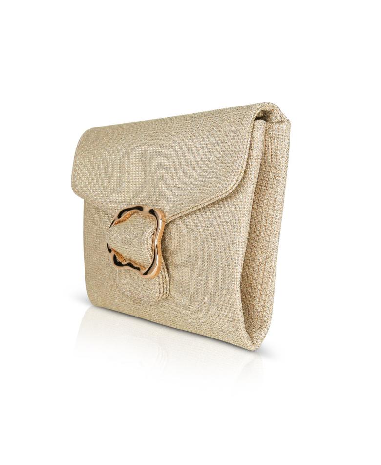 Badgley Mischka Aubrey Satin Envelope With Organic Shape Buckle Hot Pink | Women Evening Bags