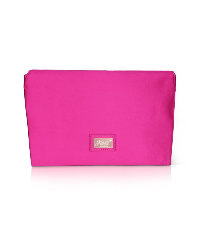 Badgley Mischka Aubrey Satin Envelope With Organic Shape Buckle Hot Pink | Women Evening Bags