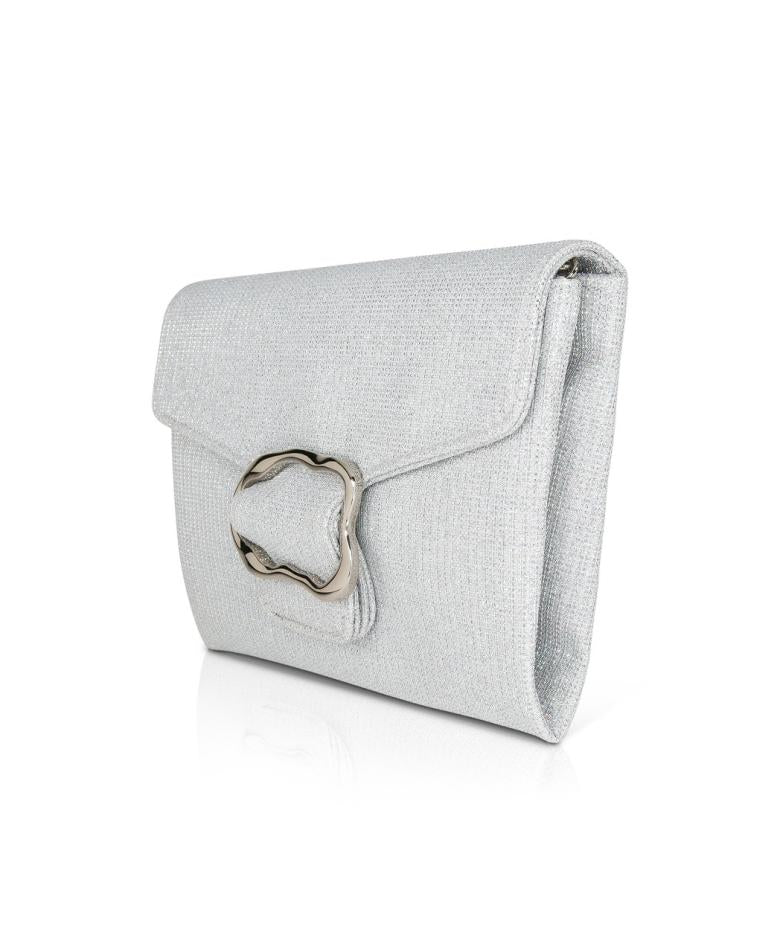 Badgley Mischka Aubrey Satin Envelope With Organic Shape Buckle Hot Pink | Women Evening Bags