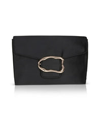 Badgley Mischka Aubrey Satin Envelope With Organic Shape Buckle Hot Pink | Women Evening Bags