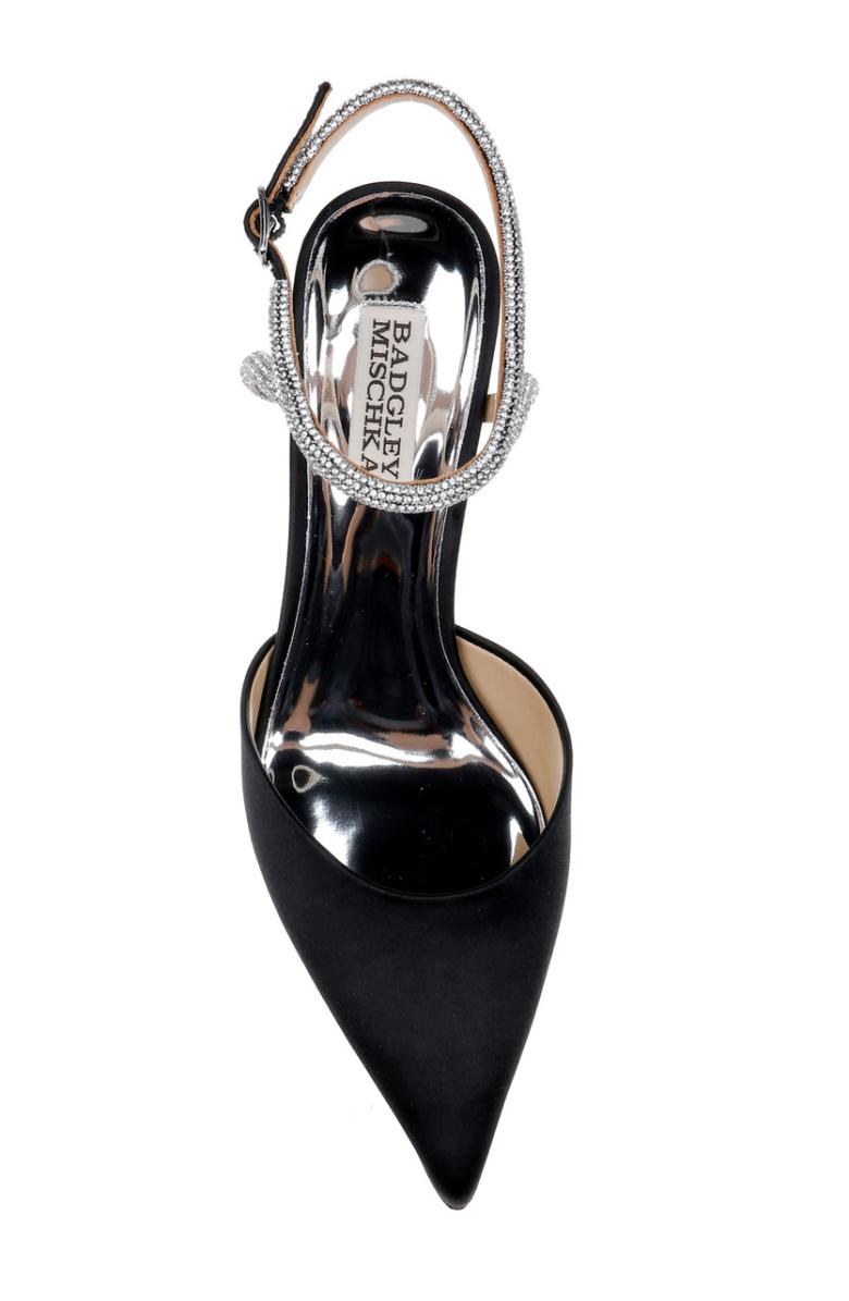 Badgley Mischka Autumn Ankle Strap Kitten Heel Pumps Black | Women Best Sellers