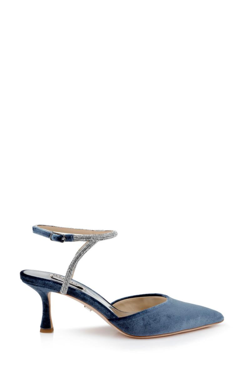 Badgley Mischka Autumn Ankle Strap Kitten Heel Pumps Black | Women Best Sellers