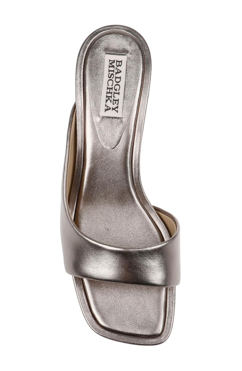 Badgley Mischka Baila Asymmetrical Slide With Ball Heel Light Bronze | Women Kitten Heel