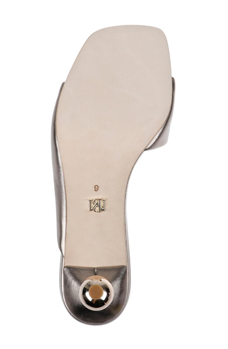 Badgley Mischka Baila Asymmetrical Slide With Ball Heel Light Bronze | Women Kitten Heel