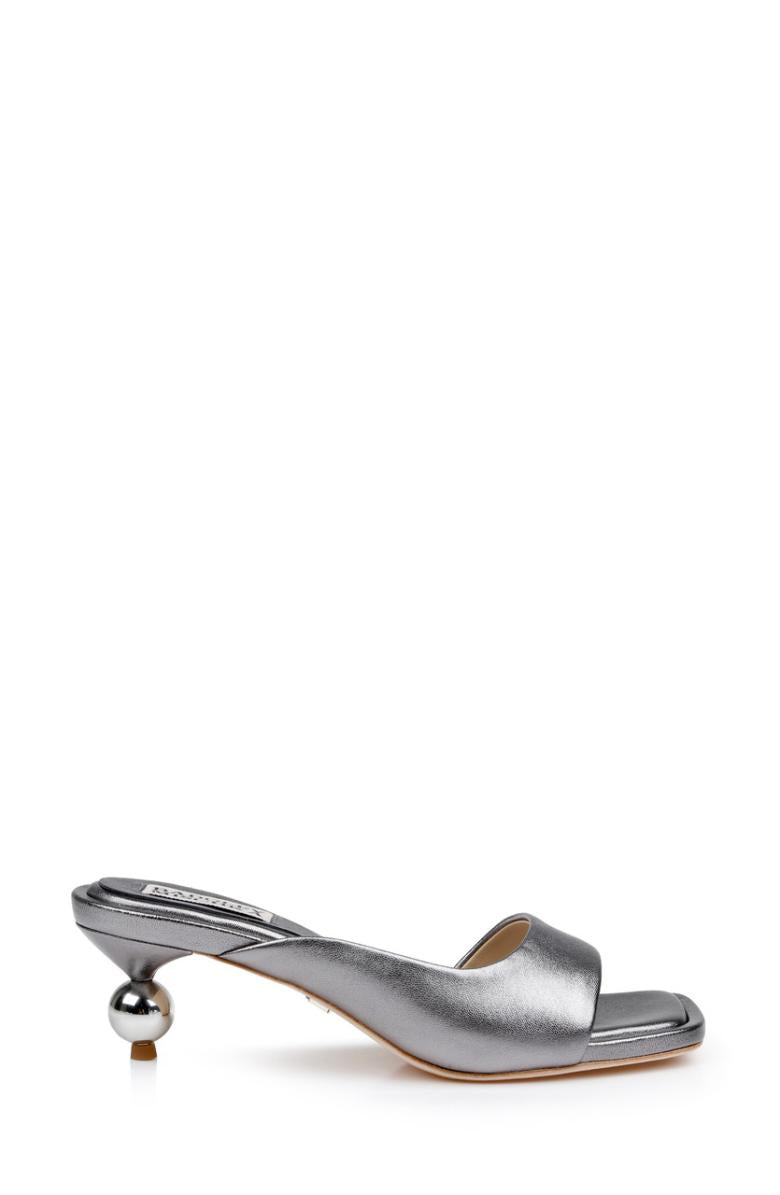 Badgley Mischka Baila Asymmetrical Slide With Ball Heel Light Bronze | Women Kitten Heel