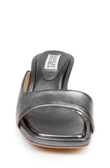 Badgley Mischka Baila Asymmetrical Slide With Ball Heel Light Bronze | Women Kitten Heel