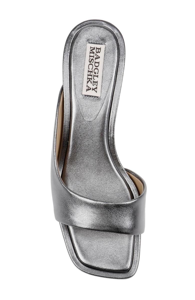 Badgley Mischka Baila Asymmetrical Slide With Ball Heel Light Bronze | Women Kitten Heel