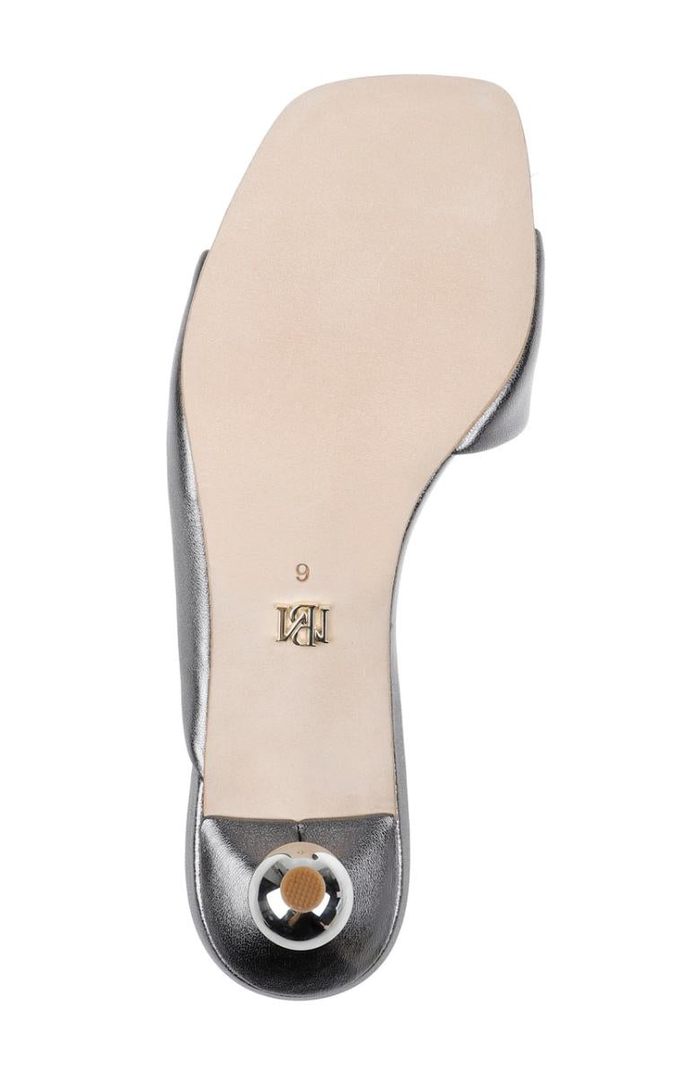 Badgley Mischka Baila Asymmetrical Slide With Ball Heel Light Bronze | Women Kitten Heel