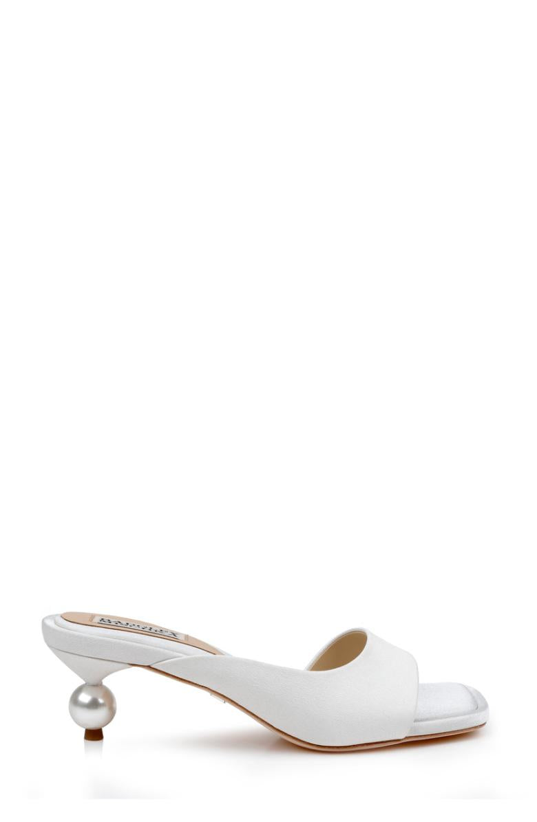 Badgley Mischka Baila Asymmetrical Slide With Ball Heel Light Bronze | Women Kitten Heel