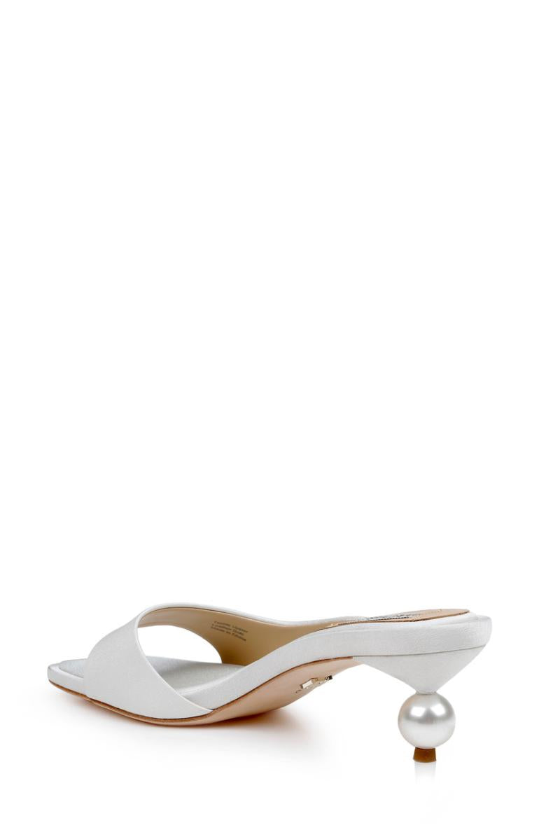 Badgley Mischka Baila Asymmetrical Slide With Ball Heel Light Bronze | Women Kitten Heel