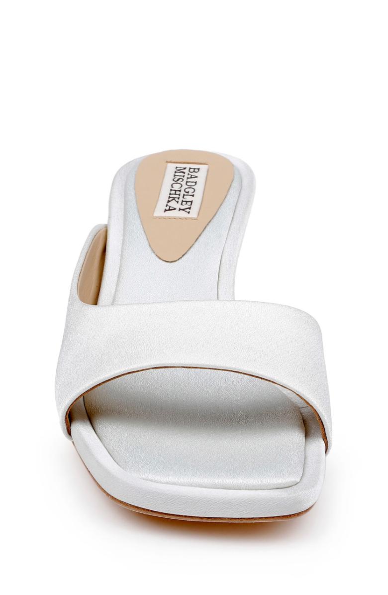 Badgley Mischka Baila Asymmetrical Slide With Ball Heel Light Bronze | Women Kitten Heel