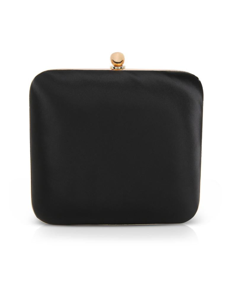Badgley Mischka Blakely Crystal Bow Clutch Black | Women Evening Bags