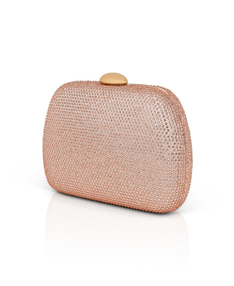 Badgley Mischka Blossom Crystal Minaudière Neon Pink | Women Evening Bags