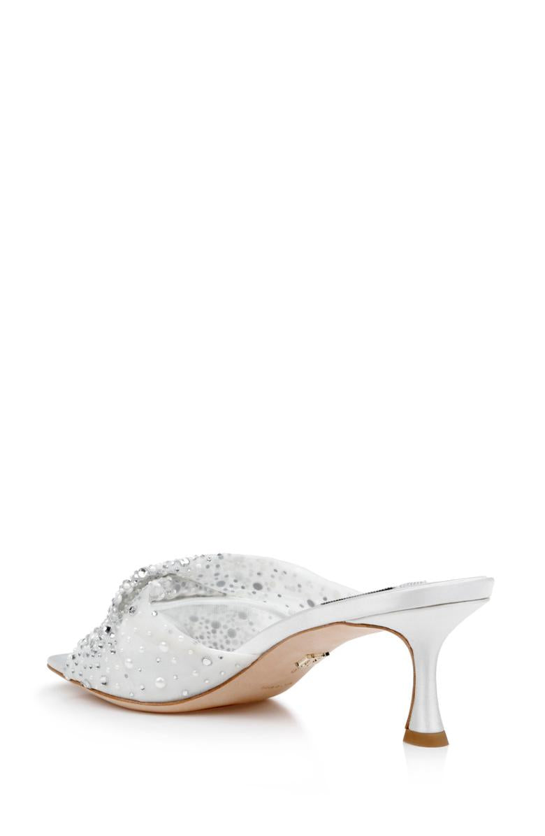 Badgley Mischka Brandy Rhinestone-Studded Mules Nude | Women Stiletto