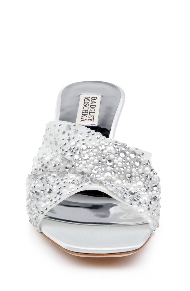 Badgley Mischka Brandy Rhinestone-Studded Mules Nude | Women Stiletto