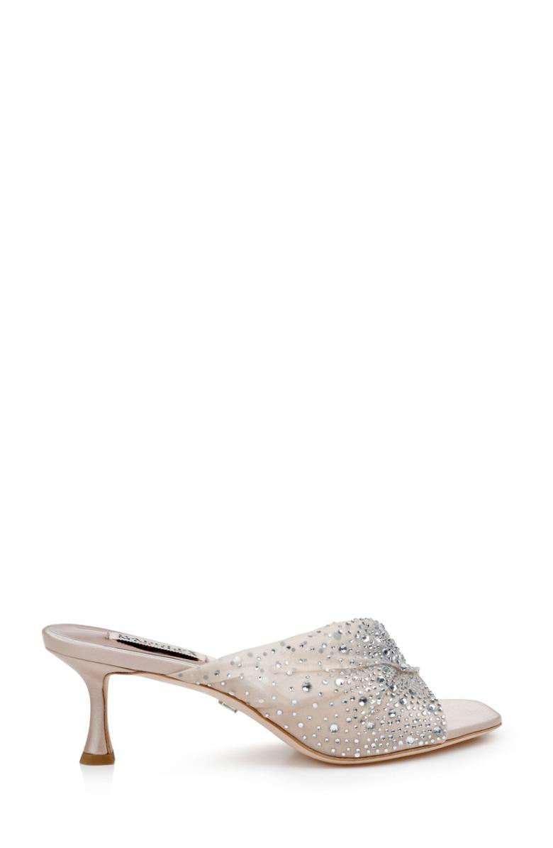 Badgley Mischka Brandy Rhinestone-Studded Mules Nude | Women Stiletto