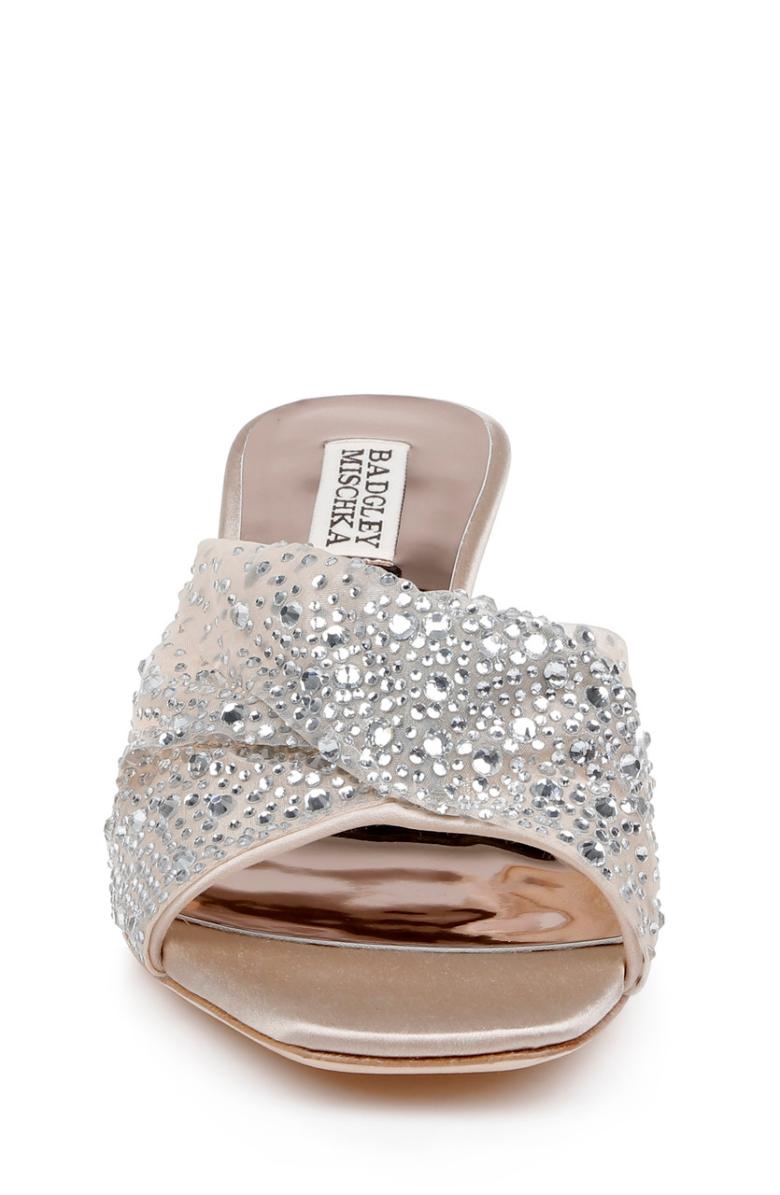 Badgley Mischka Brandy Rhinestone-Studded Mules Nude | Women Stiletto