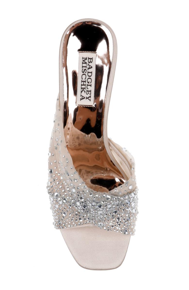 Badgley Mischka Brandy Rhinestone-Studded Mules Nude | Women Stiletto