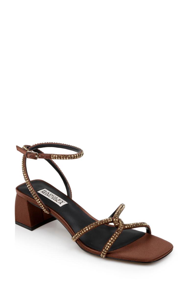 Badgley Mischka Brisa Low Block Heeled Sandal Black | Women Block Heels