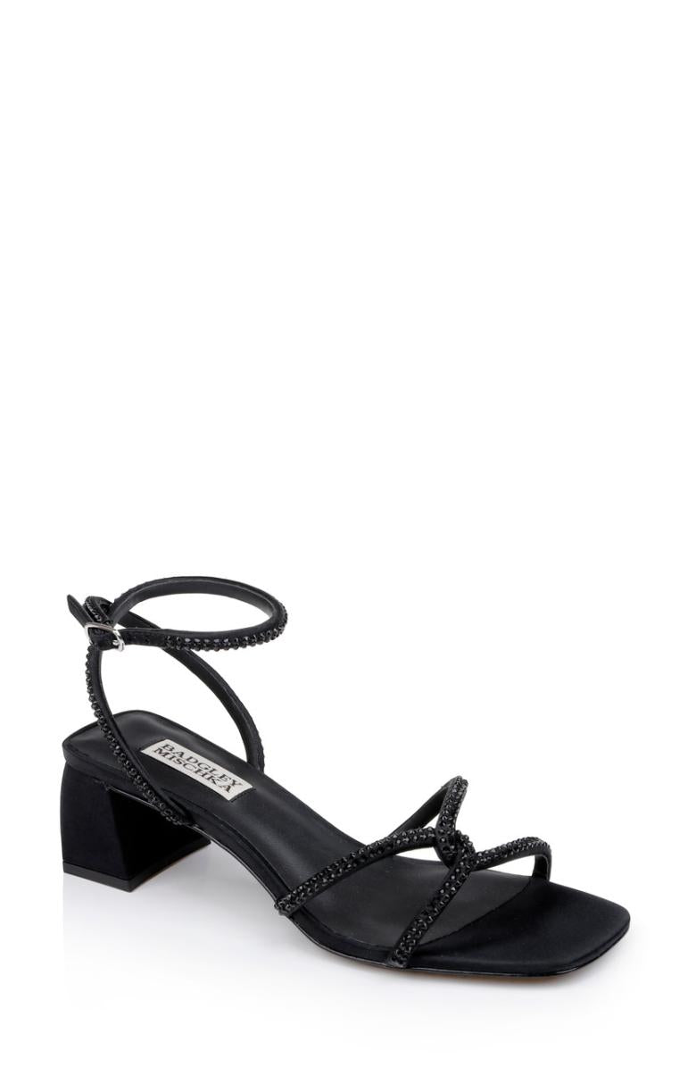 Badgley Mischka Brisa Low Block Heeled Sandal Black | Women Block Heels
