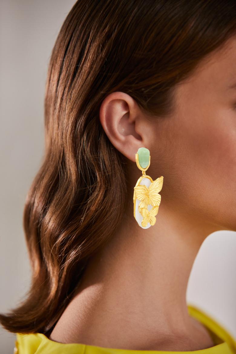 Badgley Mischka Butterflies On Resin Stones Drop Earrings | Women Fashion Jewelry