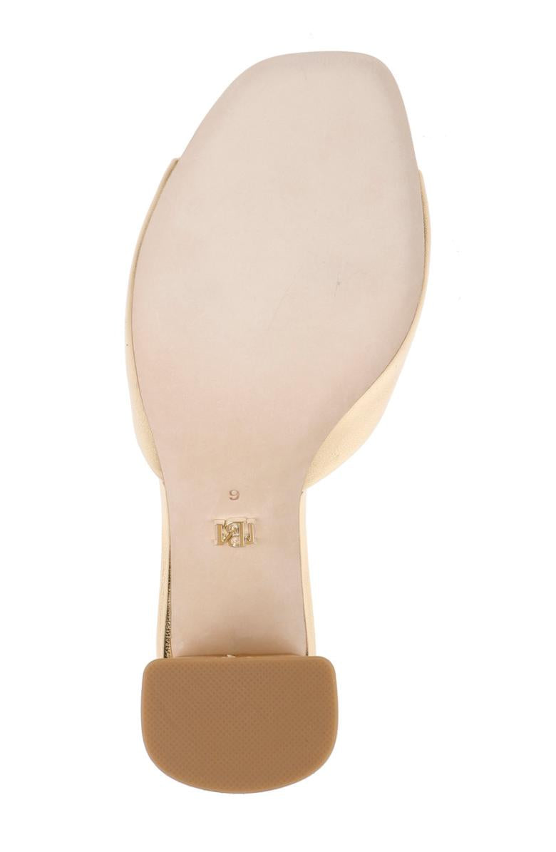 Badgley Mischka Cadence Leather Block Heel Slide Gold | Women Block Heels