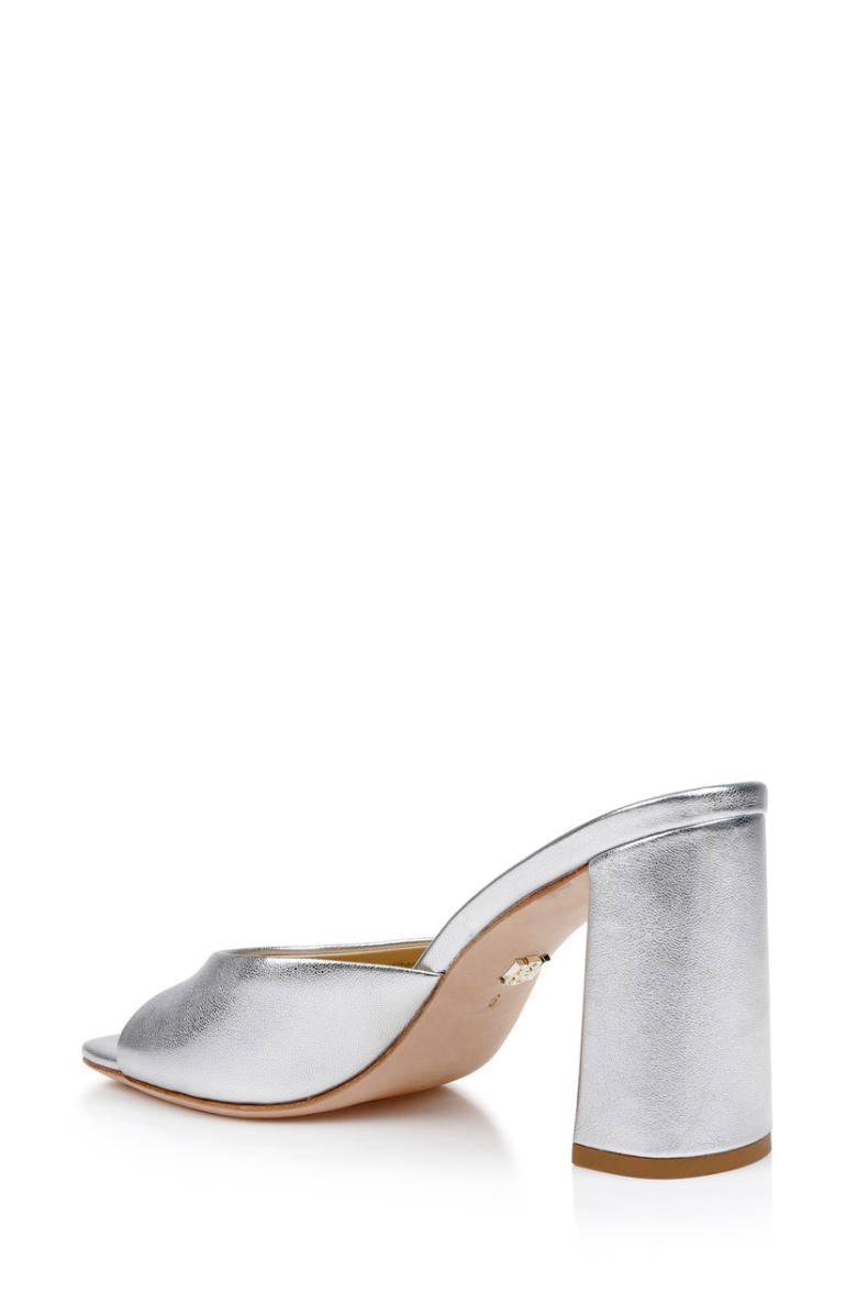 Badgley Mischka Cadence Leather Block Heel Slide Gold | Women Block Heels