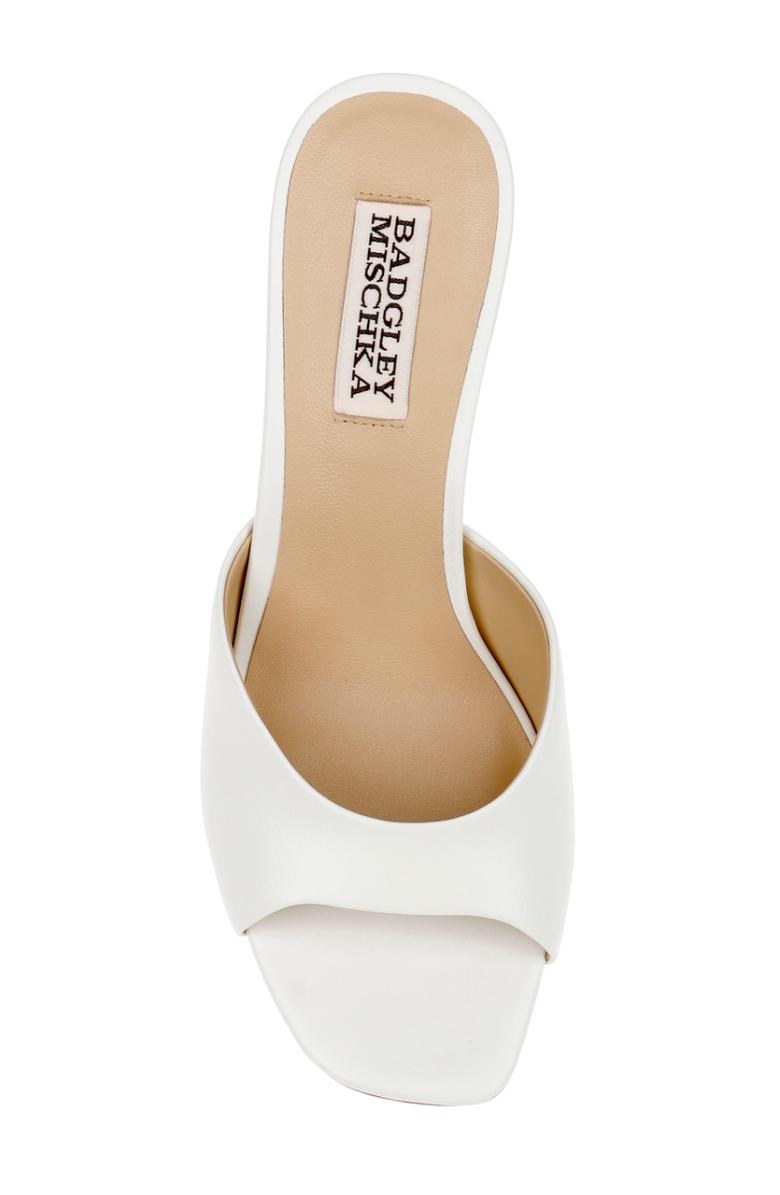 Badgley Mischka Cadence Leather Block Heel Slide Gold | Women Block Heels