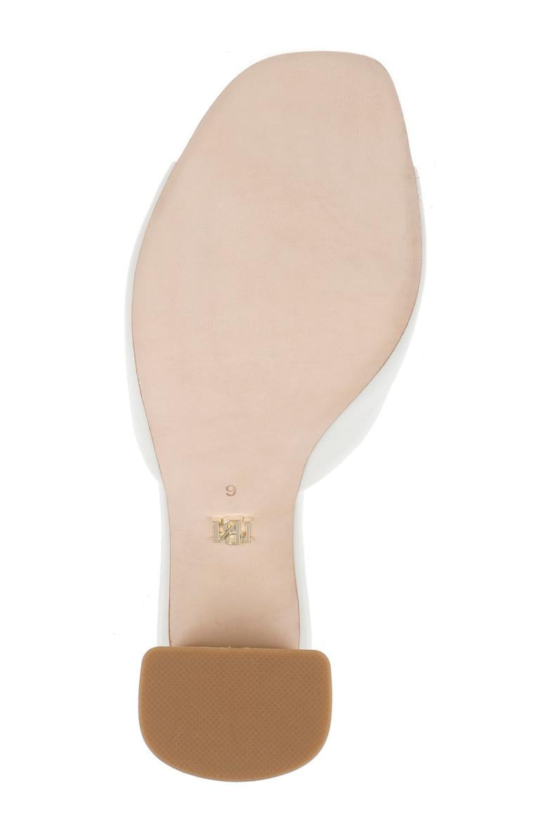 Badgley Mischka Cadence Leather Block Heel Slide Gold | Women Block Heels