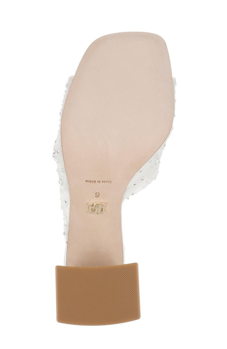 Badgley Mischka Camelia Crystal-Embellished Peep-Toe Mules With Block Heel Nude | Women Block Heels