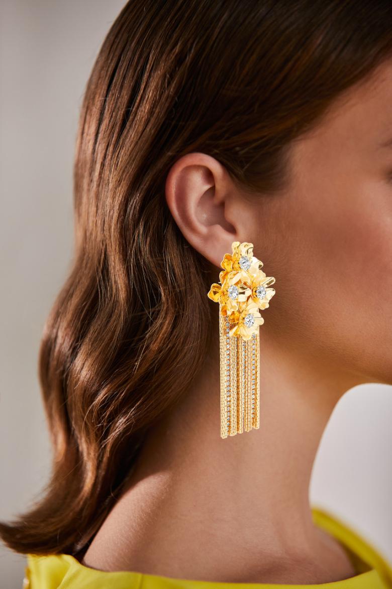 Badgley Mischka Captivating Floral Cluster Chandelier Earrings | Women Fashion Jewelry