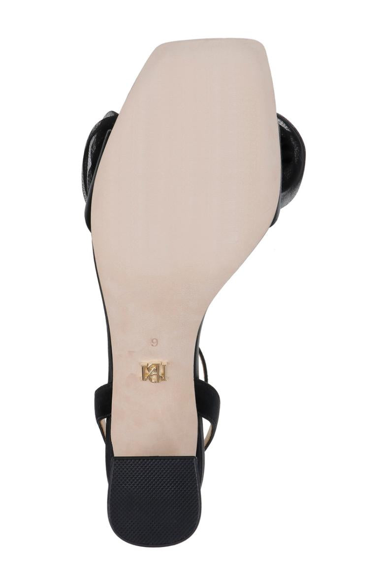 Badgley Mischka Carli Rosette Block Heels Black | Women Block Heels